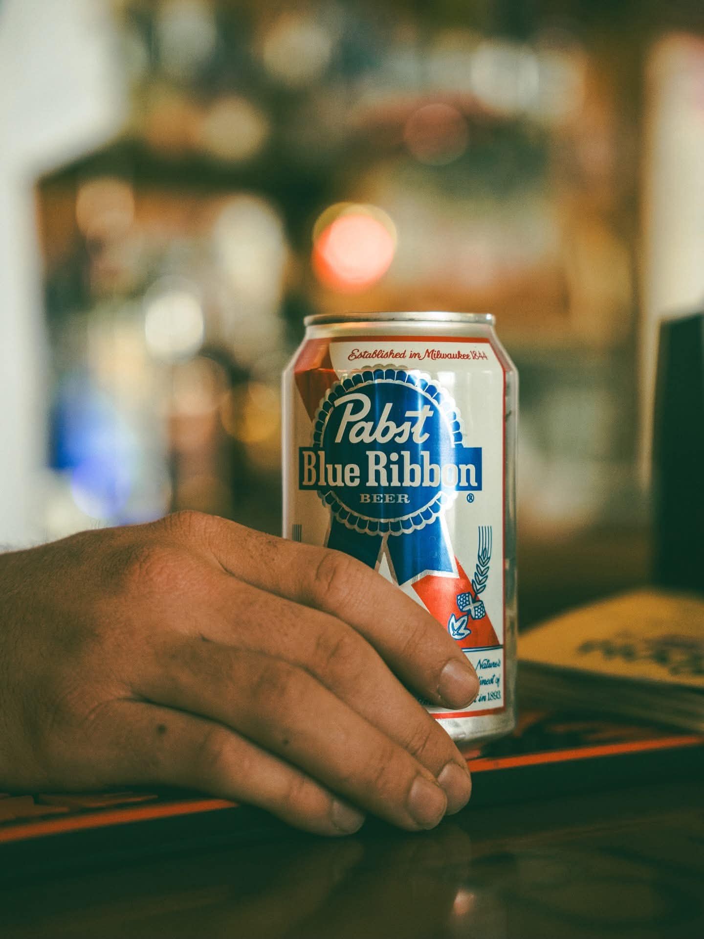 Pabst Blue Ribbon at the bar